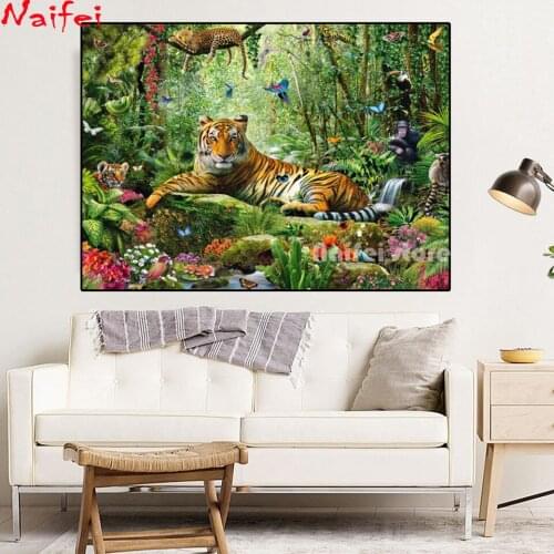 Full Square round 5d diy diamond painting Bengal tiger DIY Diamond Embroidery Mosaic diamond 3d Pictures,forest animal painting