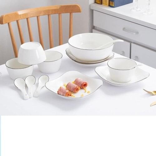 Miska Tableware Rice Noodles Serving Tigela Ice Cream Dish Plate Tazone Set Soup Dinnerware Kitchen Dining Bar Ceramic Bowl