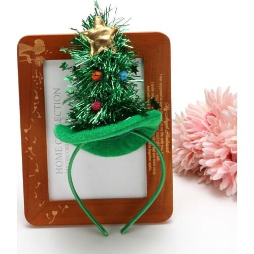 Christmas Tree Headband For Kids Adult Star Hairhoop Xmas Party Santa Claus Hair Band Clasp Headwear