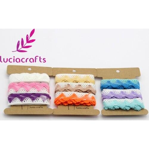 SALE Multi colors options 9colors 20mm cotton Embroidered Net Ribbon lace 1card/lot,3y/card,1y/color CR0408