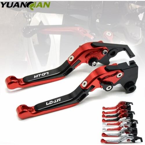 For YAMAHA MT-07 MT 07 MT07 2014-2017 Motorcycle Accessories Adjustable Folding Extendable Brake Clutch Levers LOGO MT-07 RED