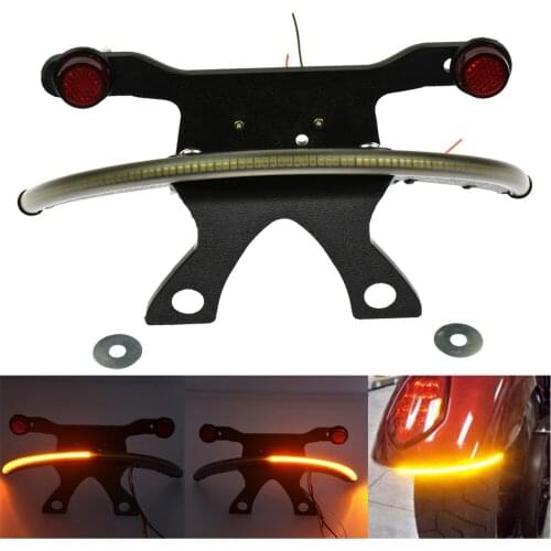 Motorcycle LED Fender Smoked Lens Turn Signal Amber Tail Light Lamp Bracket for Victory Vegas 2003-2017