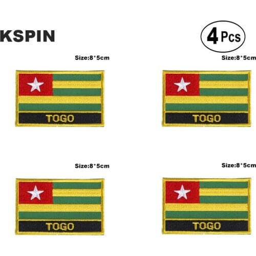 Togo Rectangular Shape Flag Iron on Saw on Patches Embroidered Flag Patches National Flag Patches for Clothing
