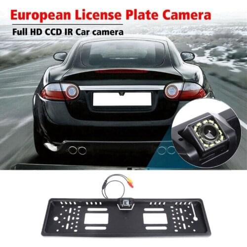 Universal European Car License Plate Frame Automatic Reversing Rear View Camera 12LED License Plate Camera