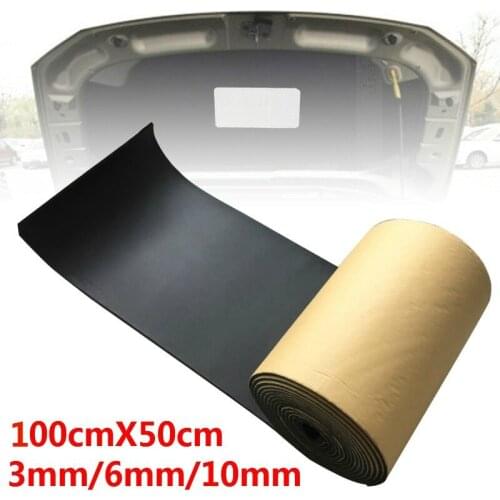 100cmx50cm 3mm/6mm/10mm Car Sound Proofing Deadening Car Truck Anti-noise Sound Insulation Cotton Heat Closed Cell Foam Self Adh