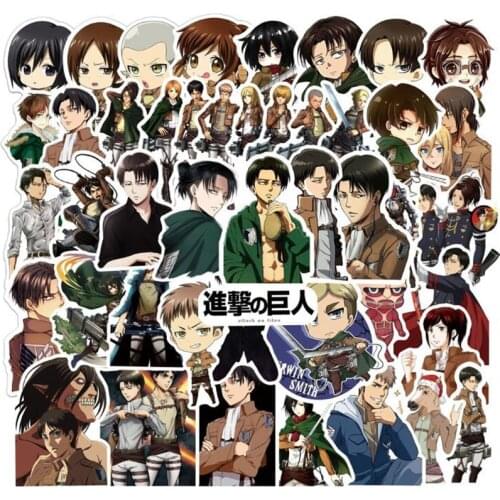 10/30/50PCS Attack On Titan Anime Stickers For Luggage Laptop Car & Suitcase Guitar Skate Graffiti Kids Sticker Pack Toys