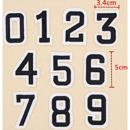 10 same pcs/lot Iron on Numbers Novelty Embroidered Clothes Patch For Clothing Boys Man Girl Punk Patch 10 pcs/lot