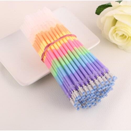 10PCS New Creative Multi Color Rainbow Refill Highlighters Gel Pen Ball Point Pen Students Painting Graffiti Fluorescent Refill