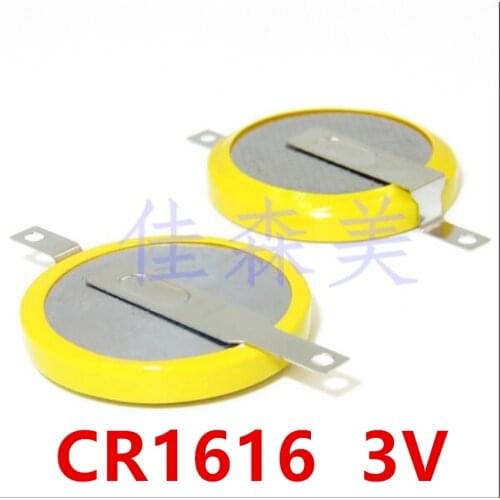 200pcs/lot Welded tabs CR1616 lithium coin cell batteries SMD type 3V for PCB Player Games