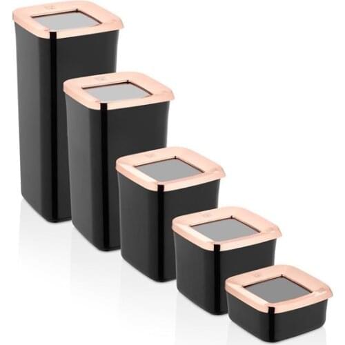 5 Pc High Quality Black Copper Storage Box Food Set Organizer Kitchen & Pantry