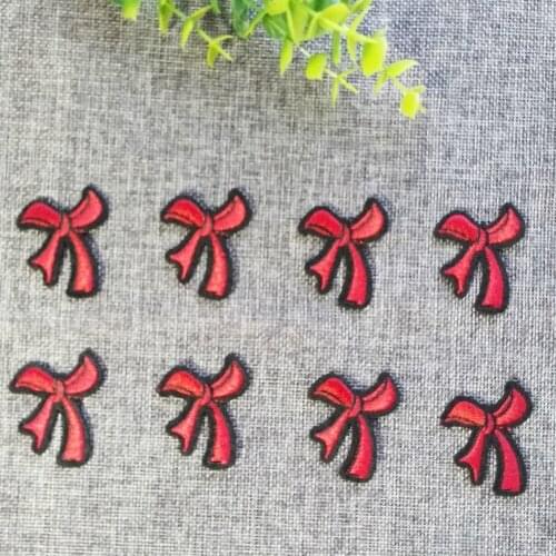 8pcs/lot Bowknot Applique Embroidered Iron on Fabric Patches For Clothes Bag Cap Sticker Diy Craft Repair Decoration