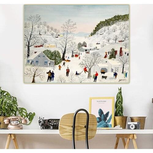 Anna Mary Robertson Grandma Moses《Sugaring time》Canvas Oil Painting Artwork Aesthetic Picture Wall Hanging Decor Home Decoration