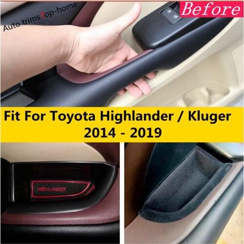 Car Door Side Armrest Handle Storage Box Tray Holder Container Accessories Interior For Toyota Highlander / Kluger 2014 - 2019