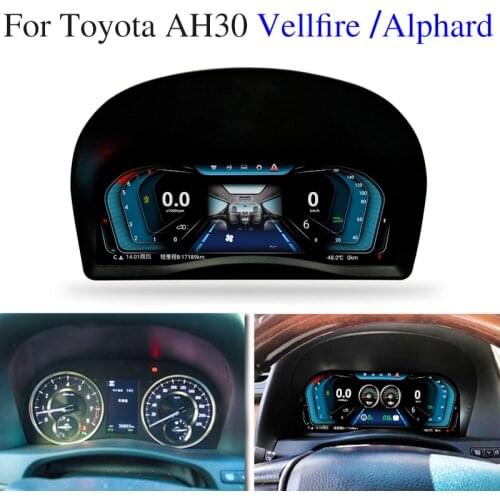For Toyota Crown Vellfire Alphard AH30 2015~2021 LHD/RHD Car GPS Navi Accessories Android LCD Panel Cluster Dashboard Multimedia