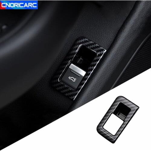 Car Styling Trunk Switch Button Decoration Cover Trim For Audi A6 C8 2019-2020 LHD Carbon Fiber Color Auto Interior Accessories