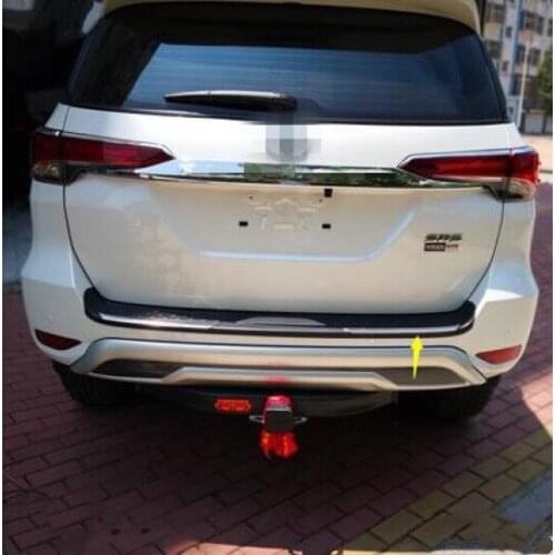 Black rear bumper protector cargo step panel cover sill plate trunk trim garnish for Toyota Fortuner 2017 2018 2019