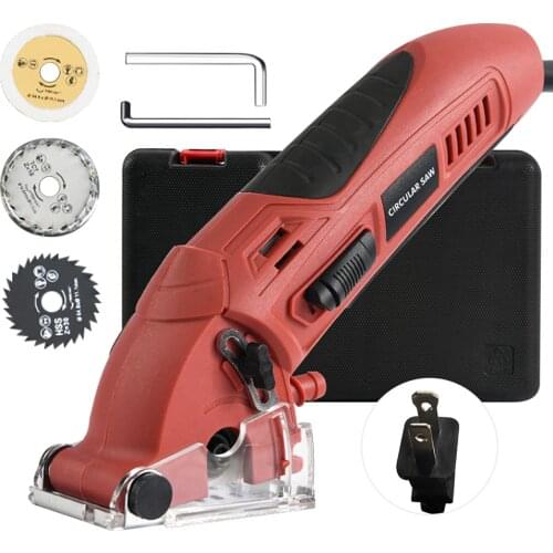 Circular Saw Compact Electric Circular Saw with 3 Saw Blades 3400RPM Adjustable Cutting Depth Circular Saws with Storage Box