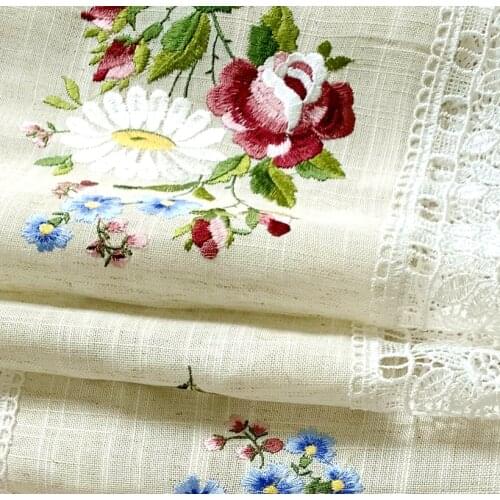 Flower Embroider Table Runner Luxury Table Runner Lace Decoration Accessory Party Wedding Decoration Table Art