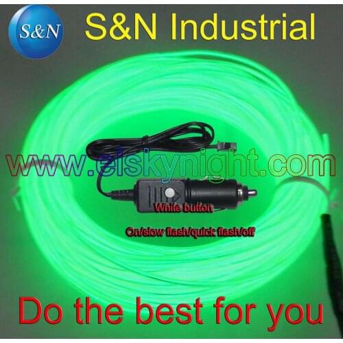 DC12V cigar plug el wire controller/driver/inverter+3meter kelly el wire/ strip/glow rope for car decoration fast free shipping