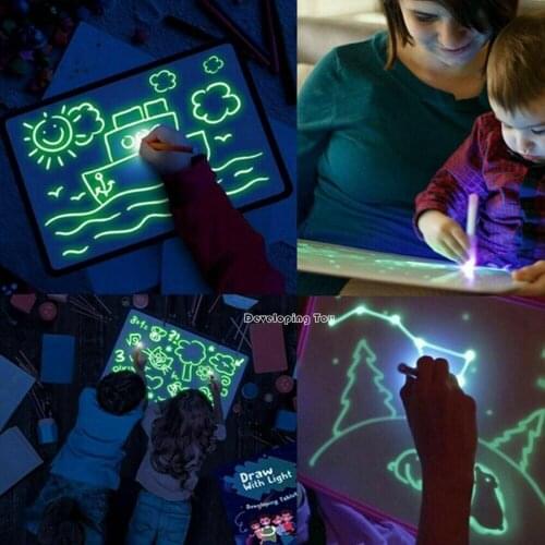 2021A3/4/5 Draw With Light Fun And Developing Toy Drawing Board Magic Draw Educational With Light-fun Early Education For Kids
