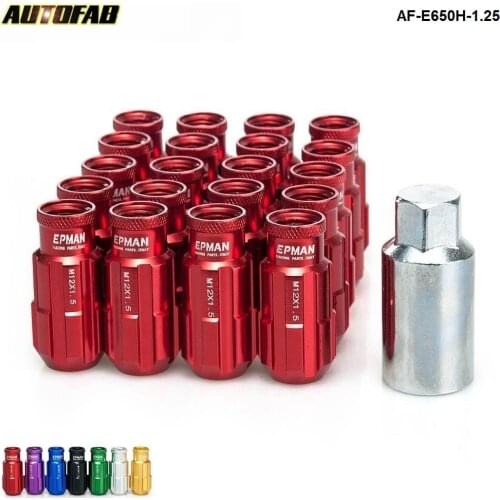 Epman Jdm Racing Style Aluminum Lock Lug Nut 20pcs 12x1.25 W/Key Universal Aftermarket Wheel Nuts AF-E650H-1.25