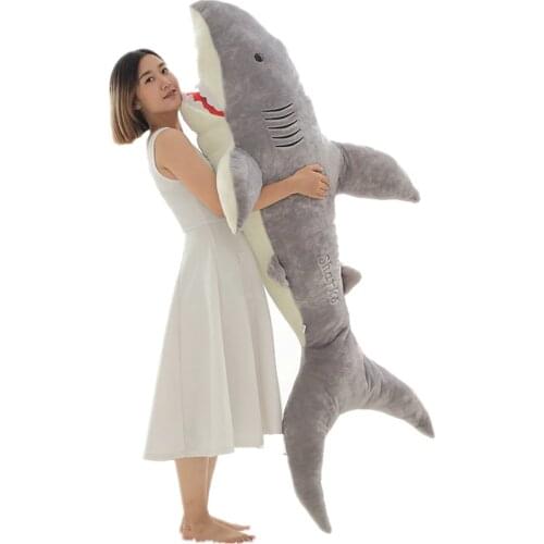 Fancytrader 71'' Huge Soft Shark Plush Toys Giant Stuffed Bite Sharks Kids Play Doll Lover Gift 2 Colors 3 Sizes 180cm