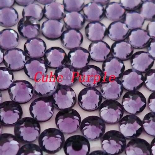 AAA Grade Chue Purple DMC hotfix flatback iron on rhinestones for Craft garment hat nail phone decorations glass with glue