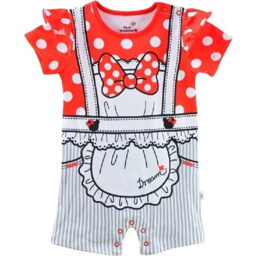 Polka Dot Baby girls Rompers Baby Outfits Shortalls Baby Girls Clothes Costumes Kitchen Waiters