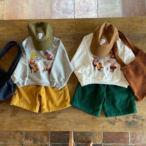 Kids Clothing Set 2021 New Fashion Long Sleeve Sweatshirt + Cotton Pants Cartoon Print Pullover Boys Girls Autumn Clothes Set