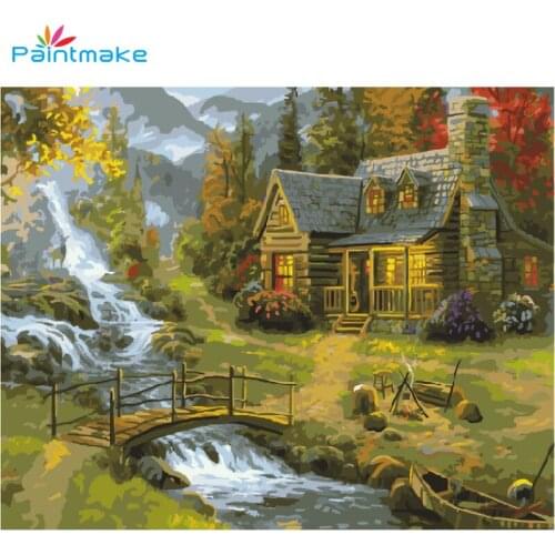 Paintmake Landscape DIY Paint By Numbers Oil Painting On Canvas Home Decoration Painting Art Picture Hand-painted Kids