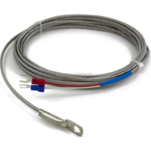 FTARR02 K E type 4m metal screening cable 6mm diameter hole ring head thermocouple temperature sensor