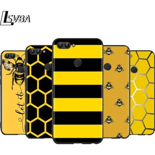 Bee Art Cute for Huawei P Smart Z S Plus 2020 2019 Nova 5T 5i 5 4e 4 3i 3e 3 2i Phone Case Bright Black Cover