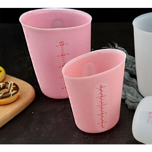 New 250/500ml Silicone Measuring Cup with Precise Scale for Epoxy Resin Mold Jewelry Making Non-Stick Mixing Cups Handmade DIY