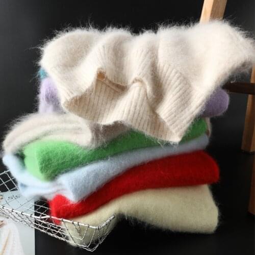 Autumn and winter new style half high neck ladies sweater women cashmere sweater thick knit sweater short loose bottoming shirt