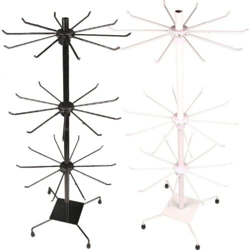 3Layer Metal Rotating Jewelry Display Bracelet Necklace Holder Racks Display Stand Cases Hat Sock Display Store Shelf