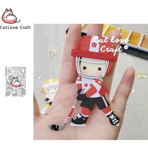 Catlove Boy ice hockey player Metal Cutting Dies Scrapbooking Stencil Die Cuts Card Making DIY Craft Embossing New Die For 2020