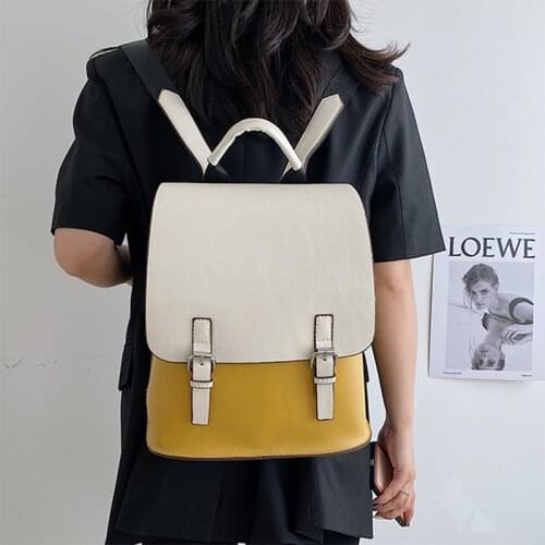 HOCODO Quality Pu Leather Backpack Multifunction Shoulder Bag For Girls Large Capacity Ladies Solid Color Anti-Theft Laptop Bag