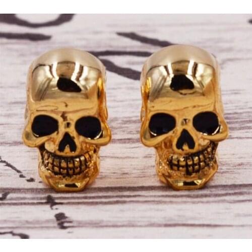 Newly Designed Gold Ghost Skeleton Skull Head Cufflinks Copper Cuff Links Costume Party Mens Jewelry Accessory Wholesale 20pair