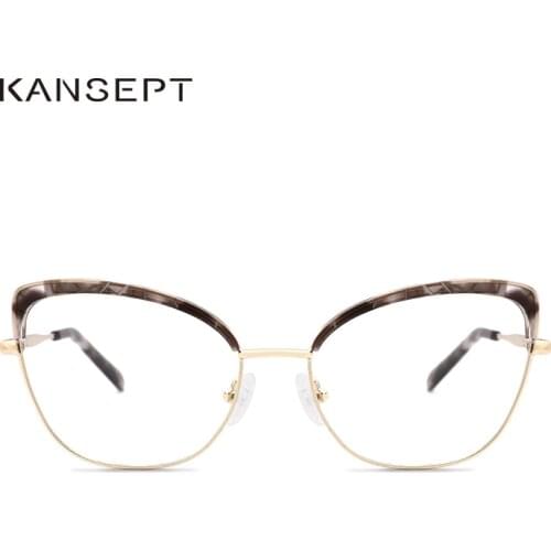 KANSEPT Women Stylish Glasses Frame Vintage Brand Design Optical Myopia Computer Eyeglasses Frame for Women High Quality MS8127