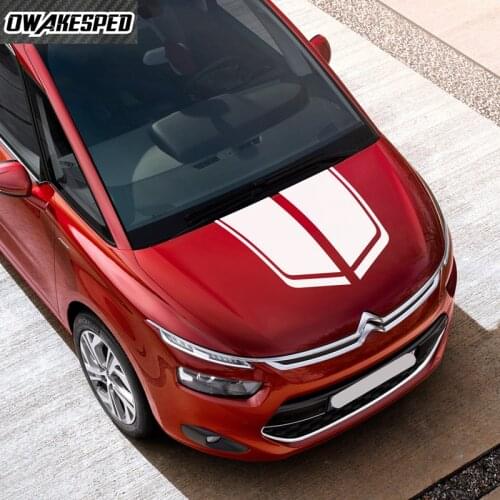 1set Sport Styling Stickers Auto Hood Engine Cover Stickers DIY Vinyl Decals For-Citroen C4 PICASSO Car Tuning Accessories