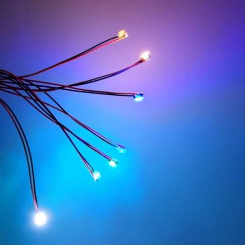 20Pcs 0402 Pre-welded 3V 200mm M-icro Litz Wired Leads S-MD L-ED Lamp DIY Model Material Light