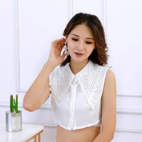 2019 White Women Shirt False Collars False Collar Lapel Blouse Women Clothes Accessor Female Cotton Removable Detachable Collars