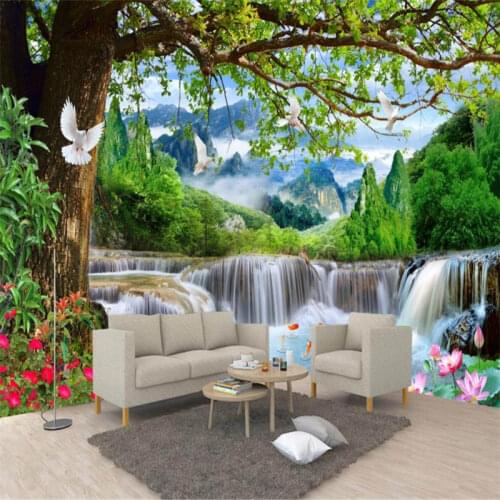 Custom 3D photo wall mural Waterfall scenery photo wallpapers for kitchen Living room bedroom wallpaper 3d wall decoration