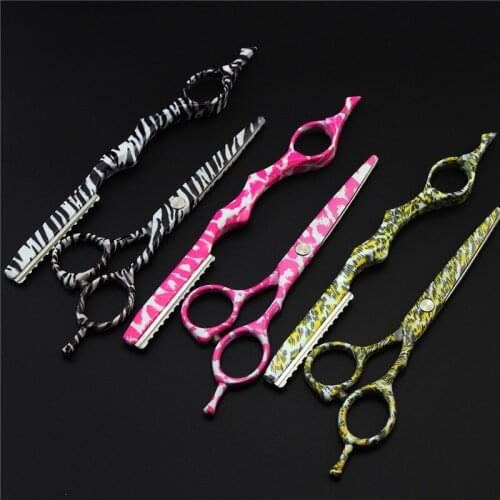 5.5INCH Japanese Steel Professional Razor+ Titanium Coated Hairdressing Scissor Barber Salon Scissors/Shears