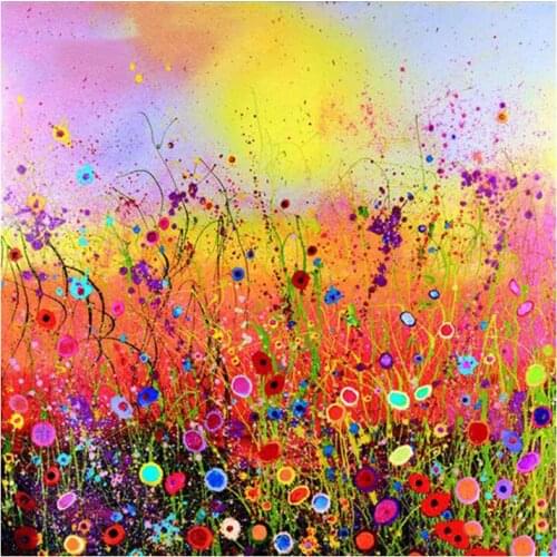 5D DIY Diamond Painting Landscape Colorful Flowers Cross Stitch Patterns Diamond Painting kits for Embroidery with Beads