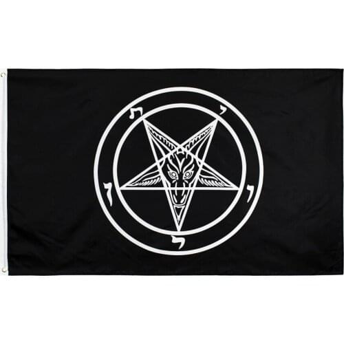 90x150 church SATAN flag Knights Templar pentagram Baphomet