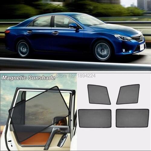 Car Full Side Windows Magnetic Sun Shade UV Protection Ray Blocking Mesh Visor For Toyota Reiz 2011