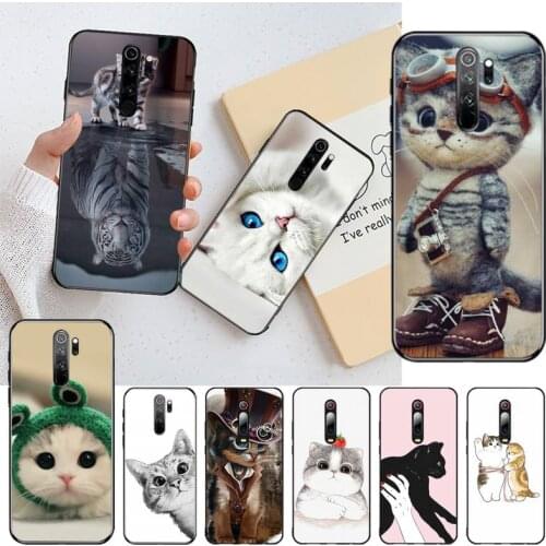 Cute Cat Painted Phone Case for Redmi Note 9 8 8T 8A 7 6 6A Go Pro Max Redmi 9 K20 K30 Pro