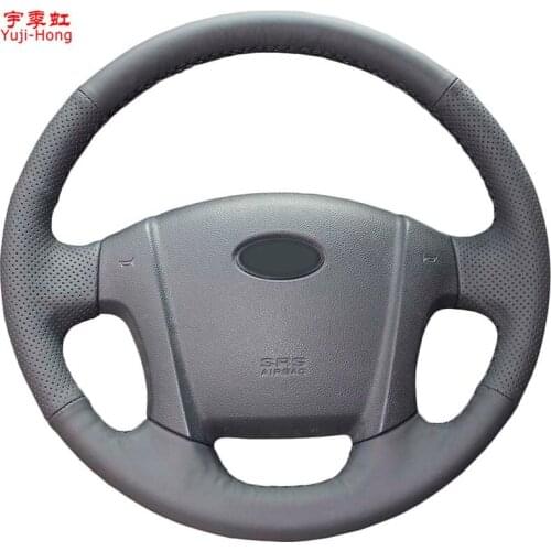Yuji-Hong Artificial Leather Car Steering Covers Case for KIA Sportage 2009-2013 Hand-stitched Wheel Cover Black