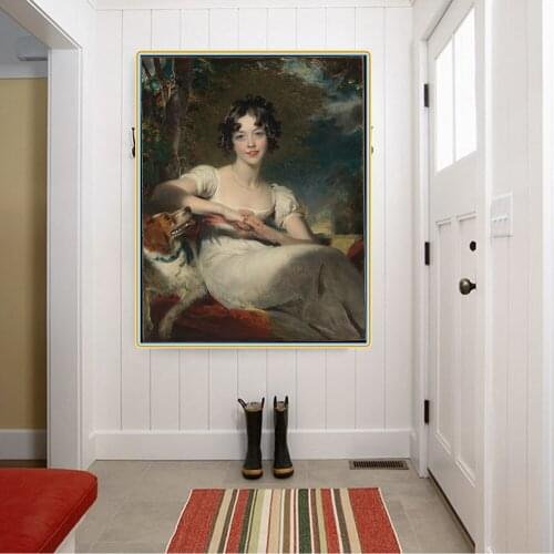 Citon Thomas Lawrence《Lady Maria Conyngham》Canvas Oil painting Art Poster Picture Modern Wall decor Home Living room Decoration
